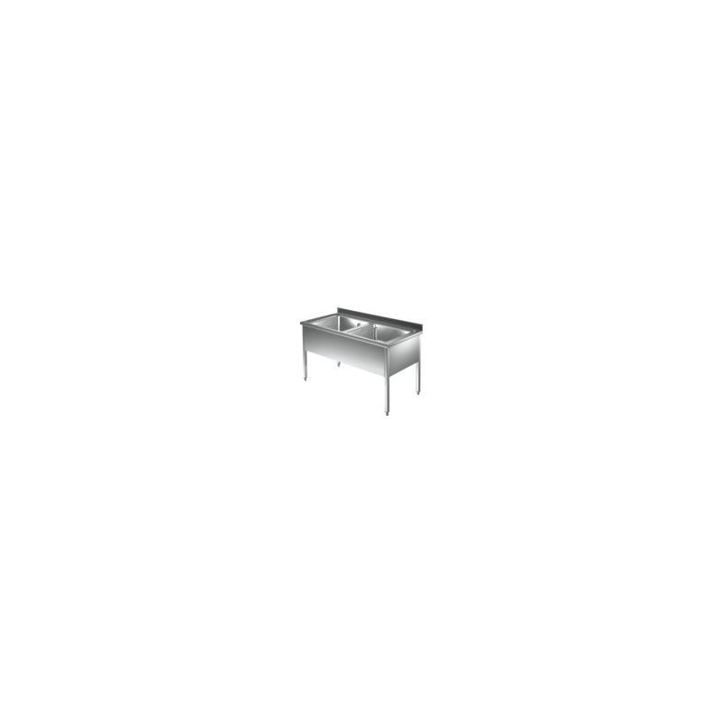 PLONGE INOX DEMONTABLE 2 BACS SANS EGOUTTOIR (gamme standard)