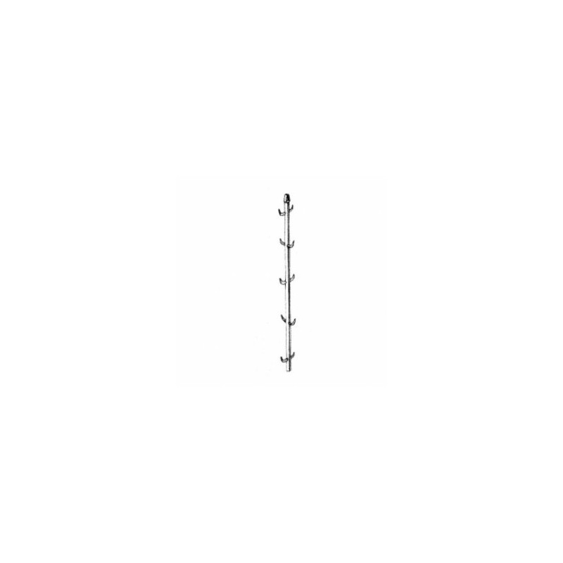 BARRE A 10 DENTS INOX AVEC ANNEAU DE SUSPENSION LONGUEUR 1470 MM