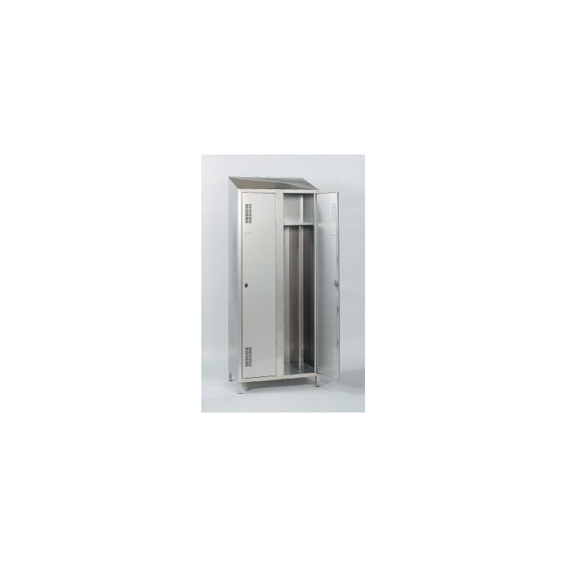 VESTIAIRE INOX INDUSTRIE SALISSANTE 2 CASES TOIT PENTE