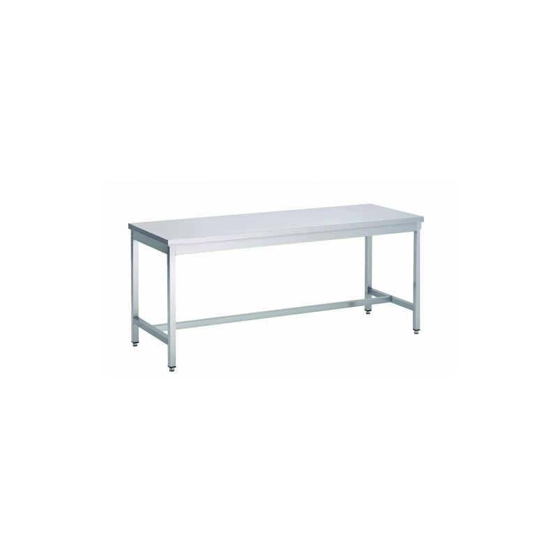 TABLE INOX CENTRALE 600X600X850 MM DEMONTABLE AVEC ETAGERE BASSE (entrée de gamme)