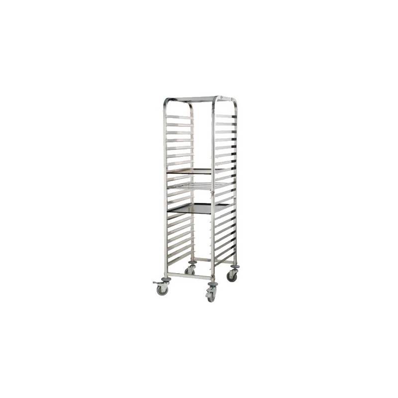 ECHELLE INOX GASTRO GN1/1 (530x650 mm) HAUTEUR 1435 MM 15 NIVEAUX DEMONTABLE