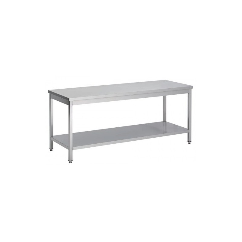TABLE INOX CENTRALE 1500X700X850 MM DEMONTABLE AVEC ETAGERE BASSE (entrée de gamme)