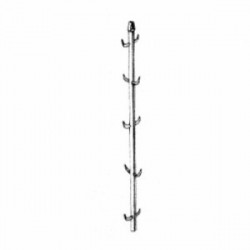 BARRE A 10 DENTS INOX AVEC ANNEAU DE SUSPENSION LONGUEUR 1470 MM