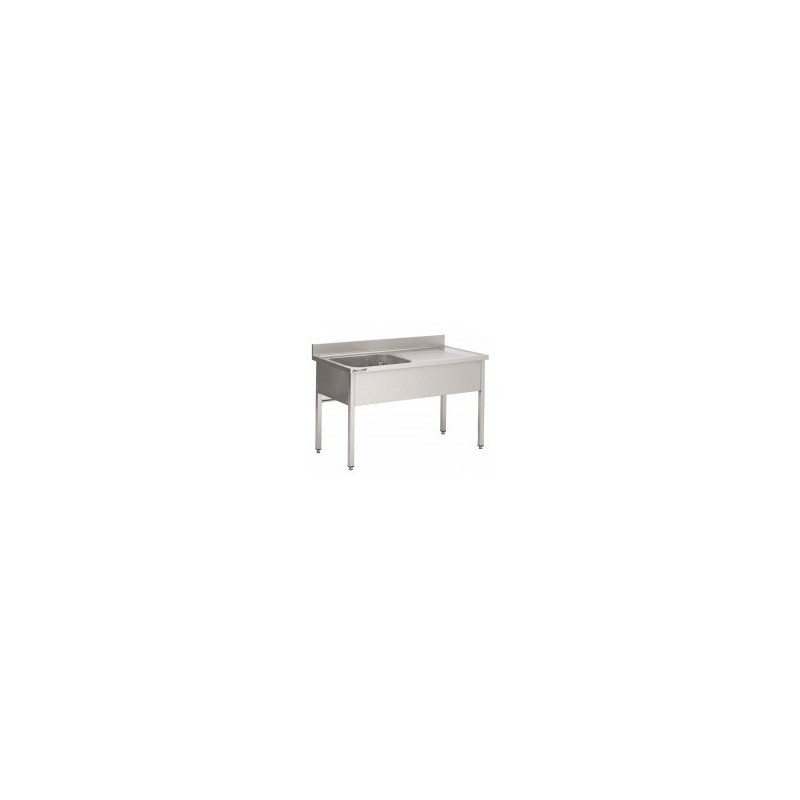 PLONGE INOX SOUDEE 1 BAC + 1 ÉGOUTTOIR GAMME STANDARD